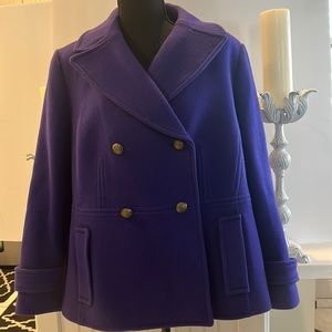 Talbots Women’s Petite 16 Italian woven fabric fully lined peacoat purple.